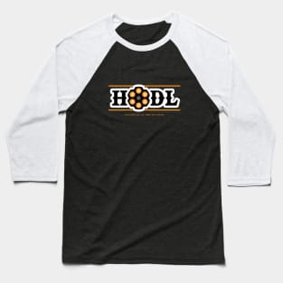 Hodl Bitcoin 6 Shooter Phat White Outline Baseball T-Shirt